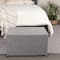 Gray Woven Paper Rope Storage Chest with Hinged Lid & Integrated Handles